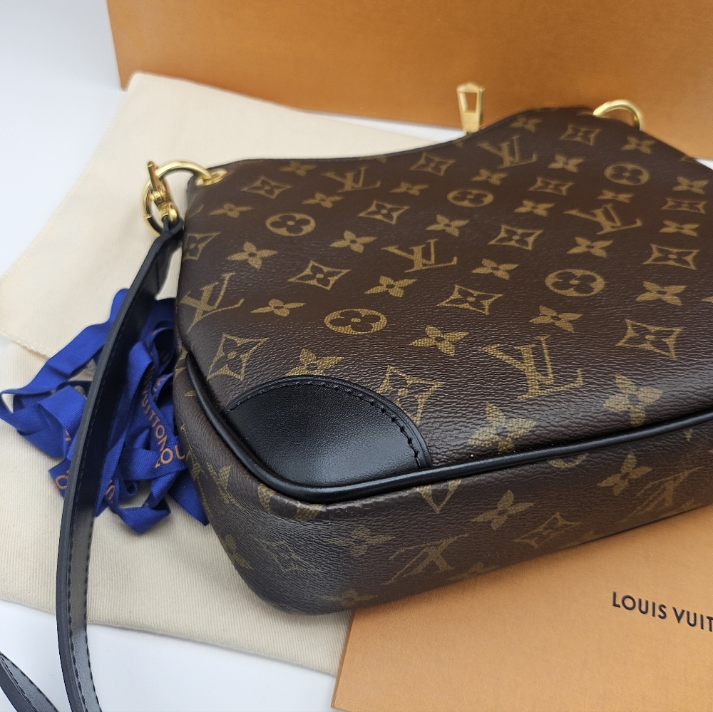 Excellent condition authentic Louis Vuitton Odeon PM monogram with back leather - Picture 12 of 17